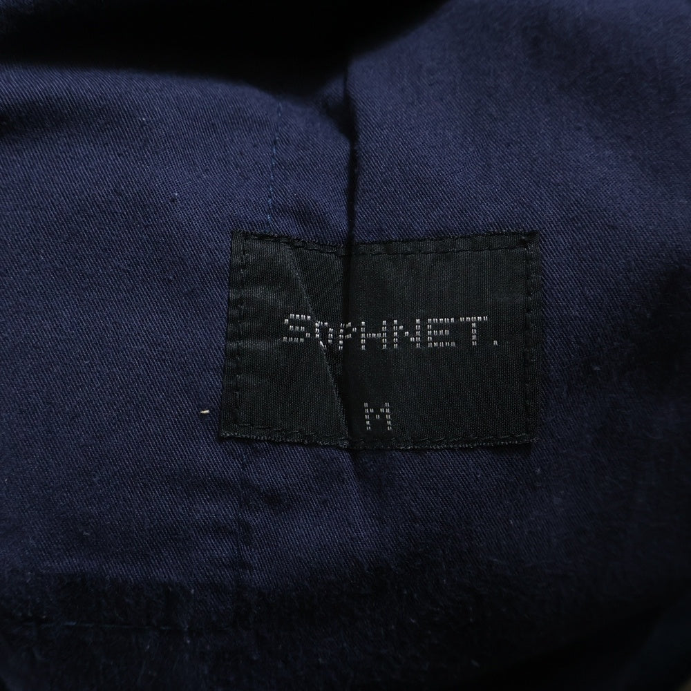 SOPHNET.(ソフネット) コットンストレッチ ツータック ストレートパンツ ネイビー SOPH-140089