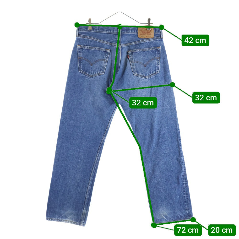 Levi's(リーバイス) 90S 501xx USA製 ボタン裏653 両面スモールE ボタンフライストレートデニムパンツ ジーンズ インディゴ 501-0000