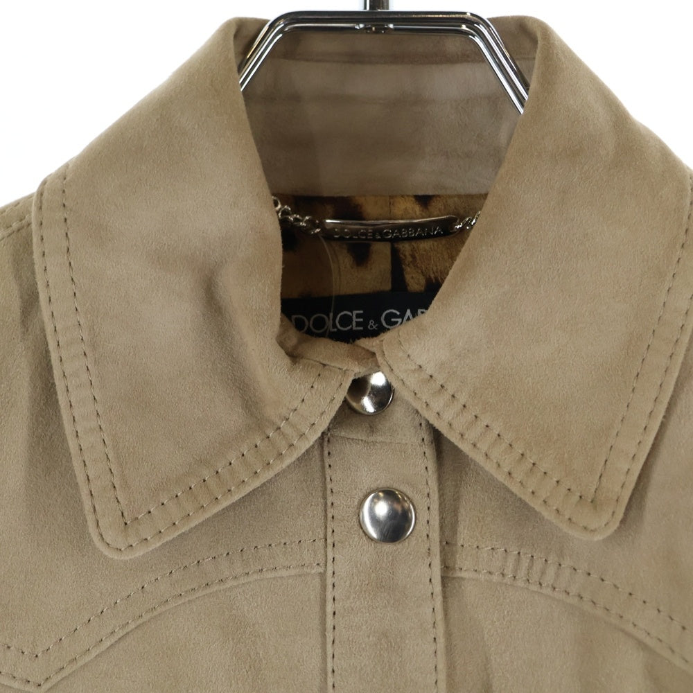 DOLCE & GABBANA(ドルチェアンドガッバーナ) 2ポケット スウェードレザー 長袖シャツ ベージュ F5591L