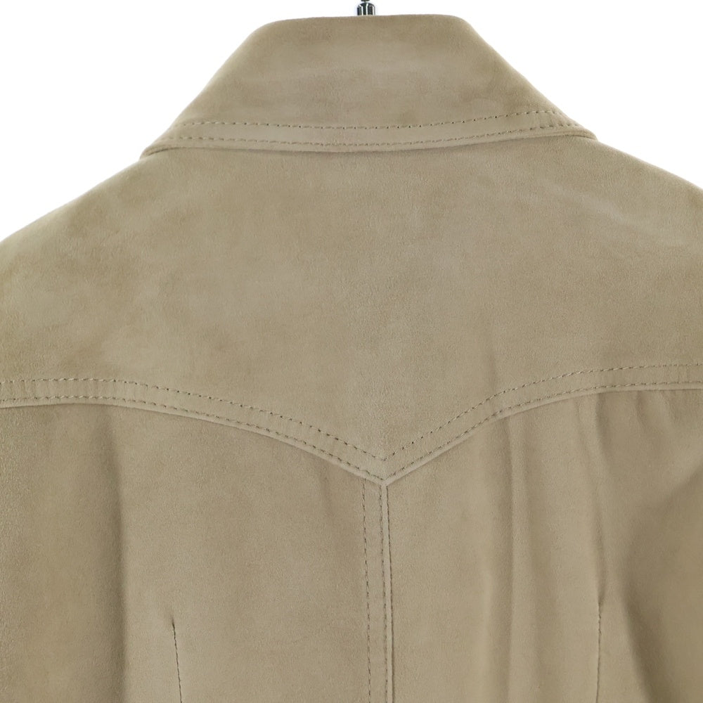 DOLCE & GABBANA(ドルチェアンドガッバーナ) 2ポケット スウェードレザー 長袖シャツ ベージュ F5591L