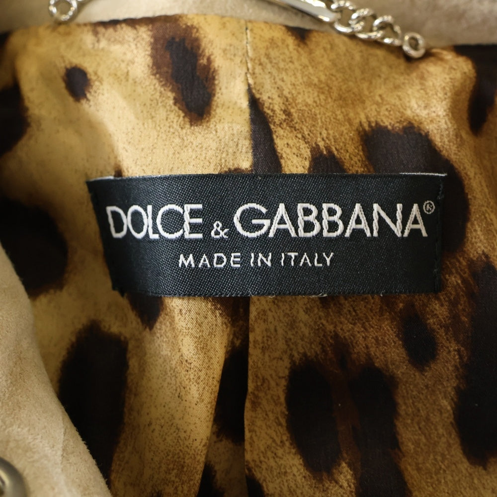 DOLCE & GABBANA(ドルチェアンドガッバーナ) 2ポケット スウェードレザー 長袖シャツ ベージュ F5591L