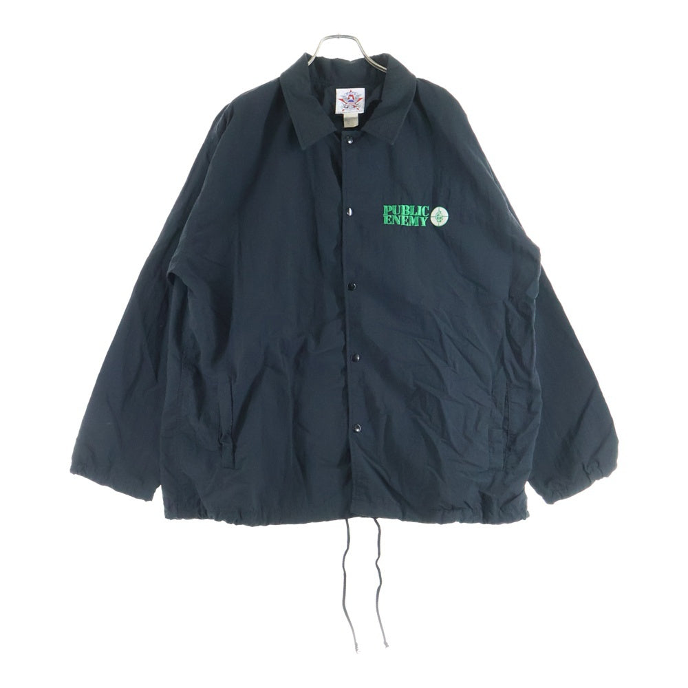 VINTAGE(ヴィンテージ) 90S VINTAGE PUBLIC ENEMY ヴィンテージ パブリックエネミー ロゴプリント ナイロンコーチジャケット ブラック