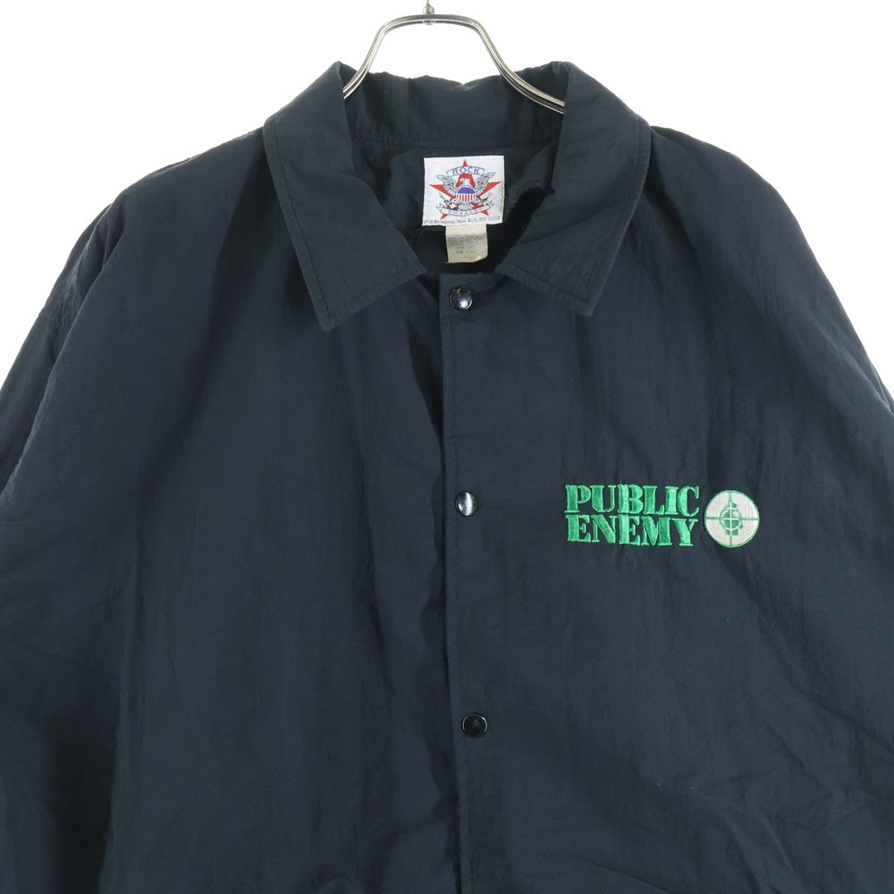 VINTAGE(ヴィンテージ) 90S VINTAGE PUBLIC ENEMY ヴィンテージ パブリックエネミー ロゴプリント ナイロンコーチジャケット ブラック