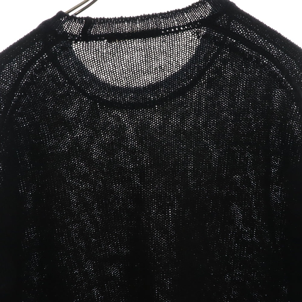AURALEE(オーラリー) 23AW SHETLAND WOOL CASHMERE KNIT TEE カシミヤ混 半袖ウールニットTシャツ ブラック A23AT03SC