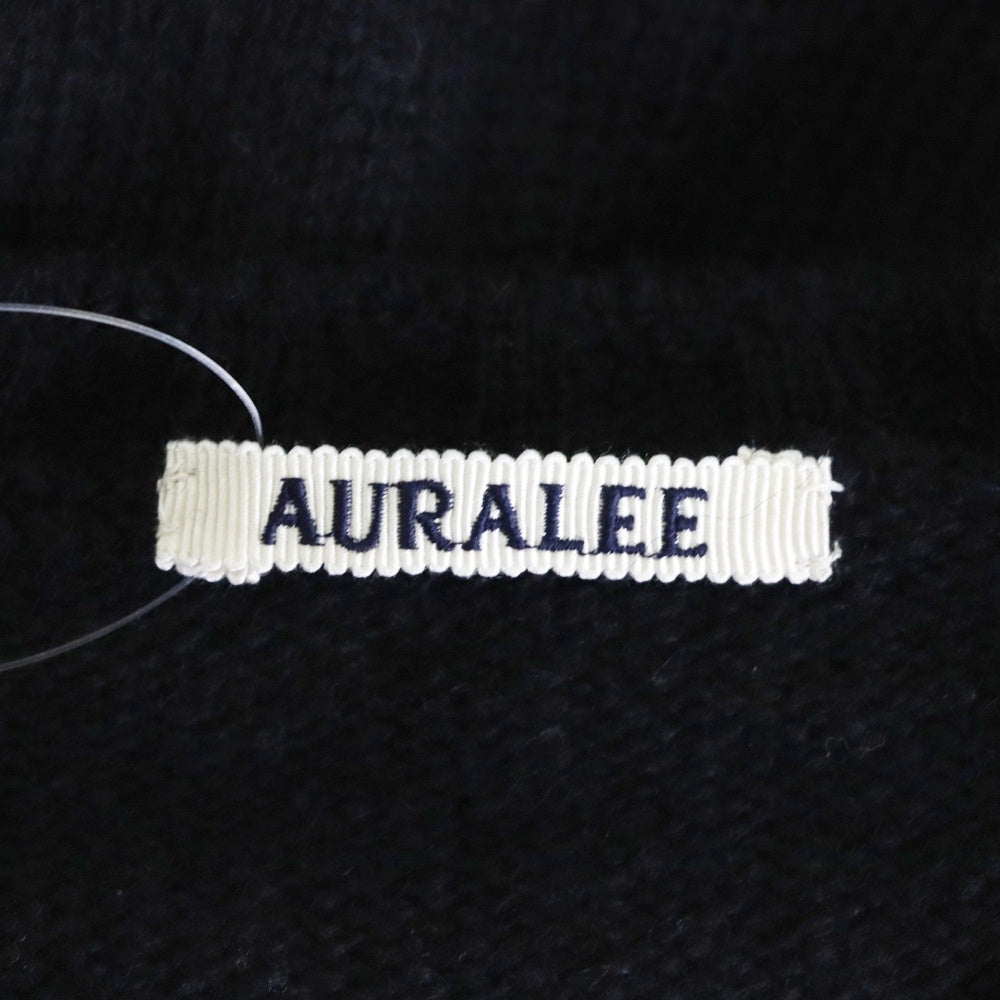 AURALEE(オーラリー) 23AW SHETLAND WOOL CASHMERE KNIT TEE カシミヤ混 半袖ウールニットTシャツ ブラック A23AT03SC