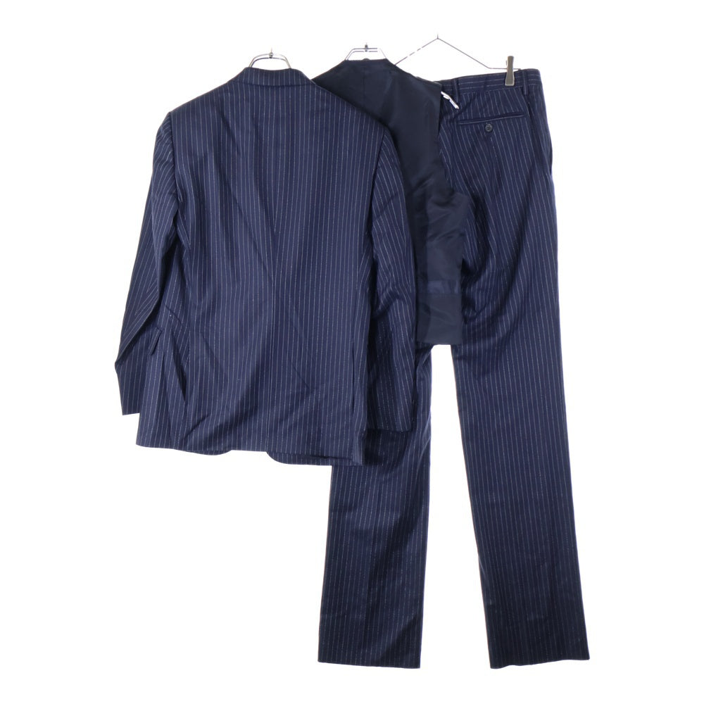 NIGOLD(ニゴールド) ストライプ柄 2B ウールテーラードジャケット スラックス セットアップスーツ ネイビー 1123-259-4563-7950