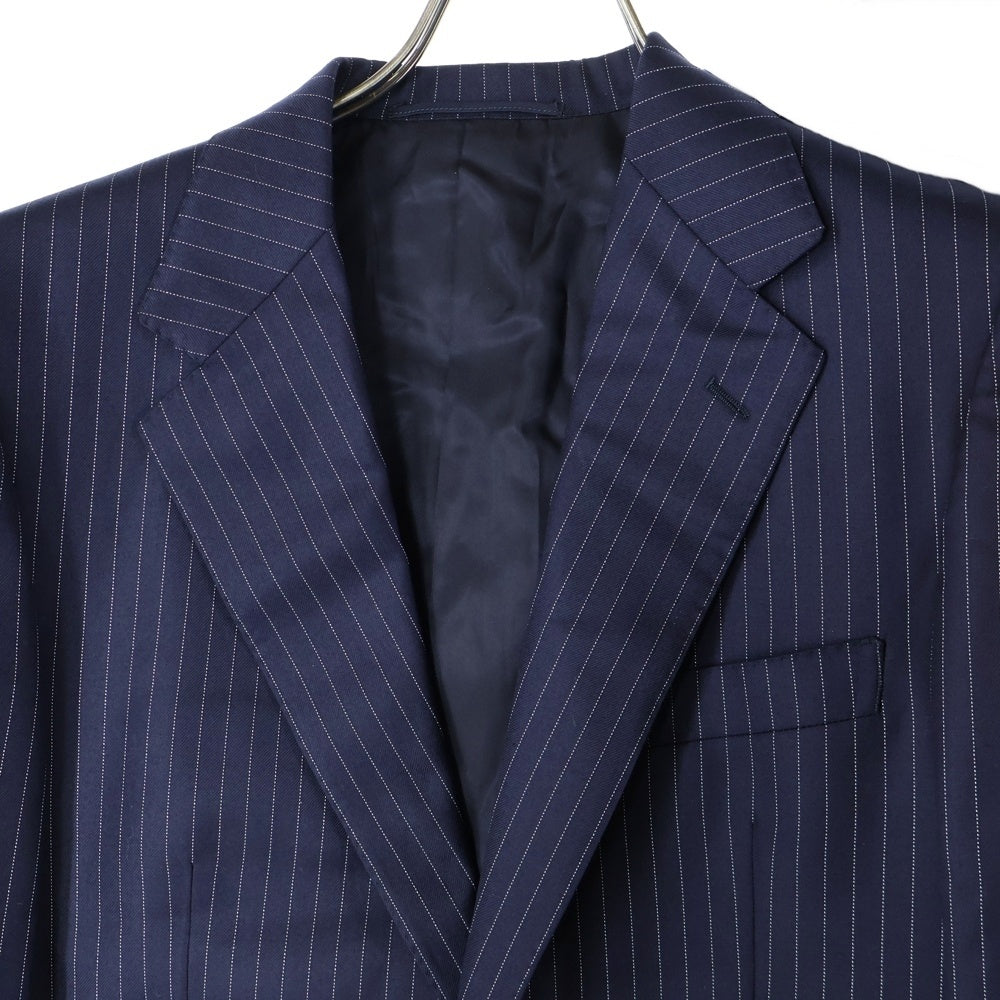 NIGOLD(ニゴールド) ストライプ柄 2B ウールテーラードジャケット スラックス セットアップスーツ ネイビー 1123-259-4563-7950