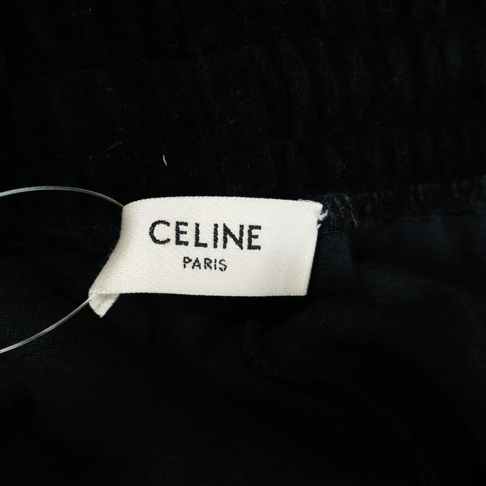 CELINE(セリーヌ) 23SS ベルベット ジャージー ストレートパンツ ブラック 2Z403748Q