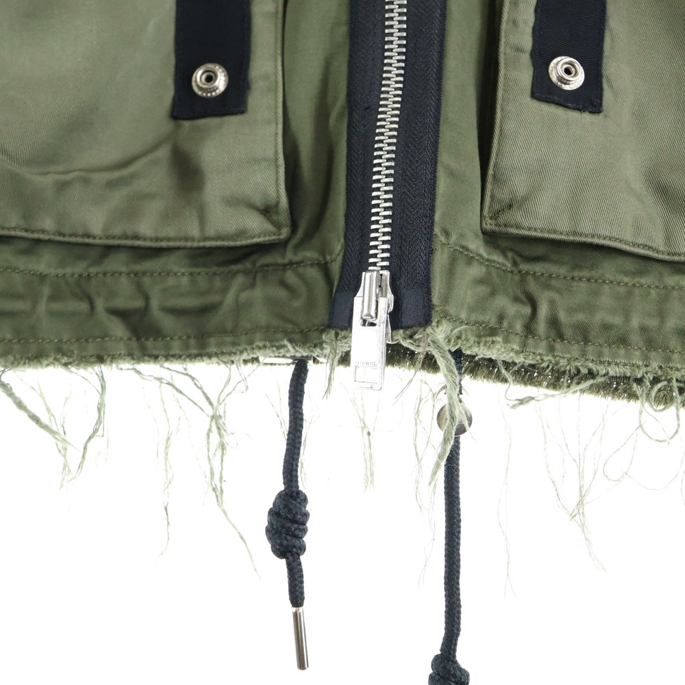 DIESEL(ディーゼル) カモフラ マルチポケット ジップアップミリタリージャケット カーキ