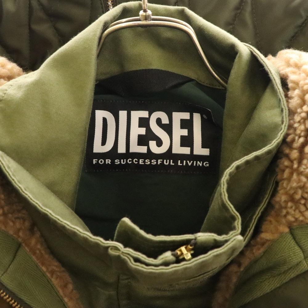 DIESEL(ディーゼル) マルチポケット フーデッドジップアップミリタリージャケット カーキ A04813