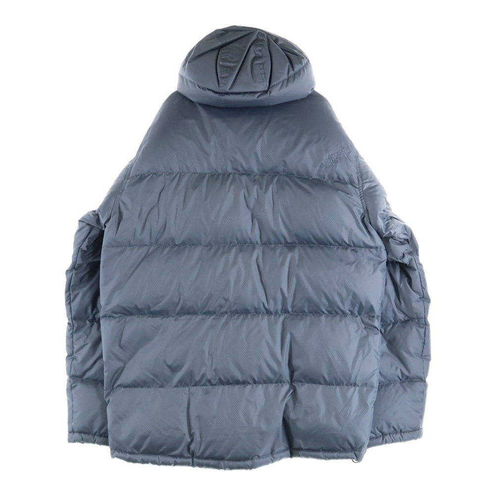 STUSSY(ステューシー) 00S VINTAGE PUFFER JACKET ヴィンテージ ブランドロゴデザイン マルチポケット フーデッド ダウンジャケット グレー