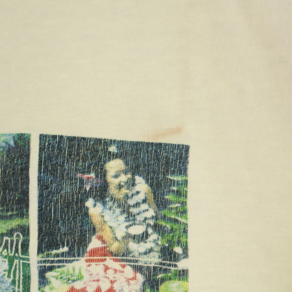 STUSSY(ステューシー) 90S VINTAGE HAWAII PRINT TEE ヴィンテージ ハワイ フロントプリント クルーネック カットソー 半袖Tシャツ ベージュ