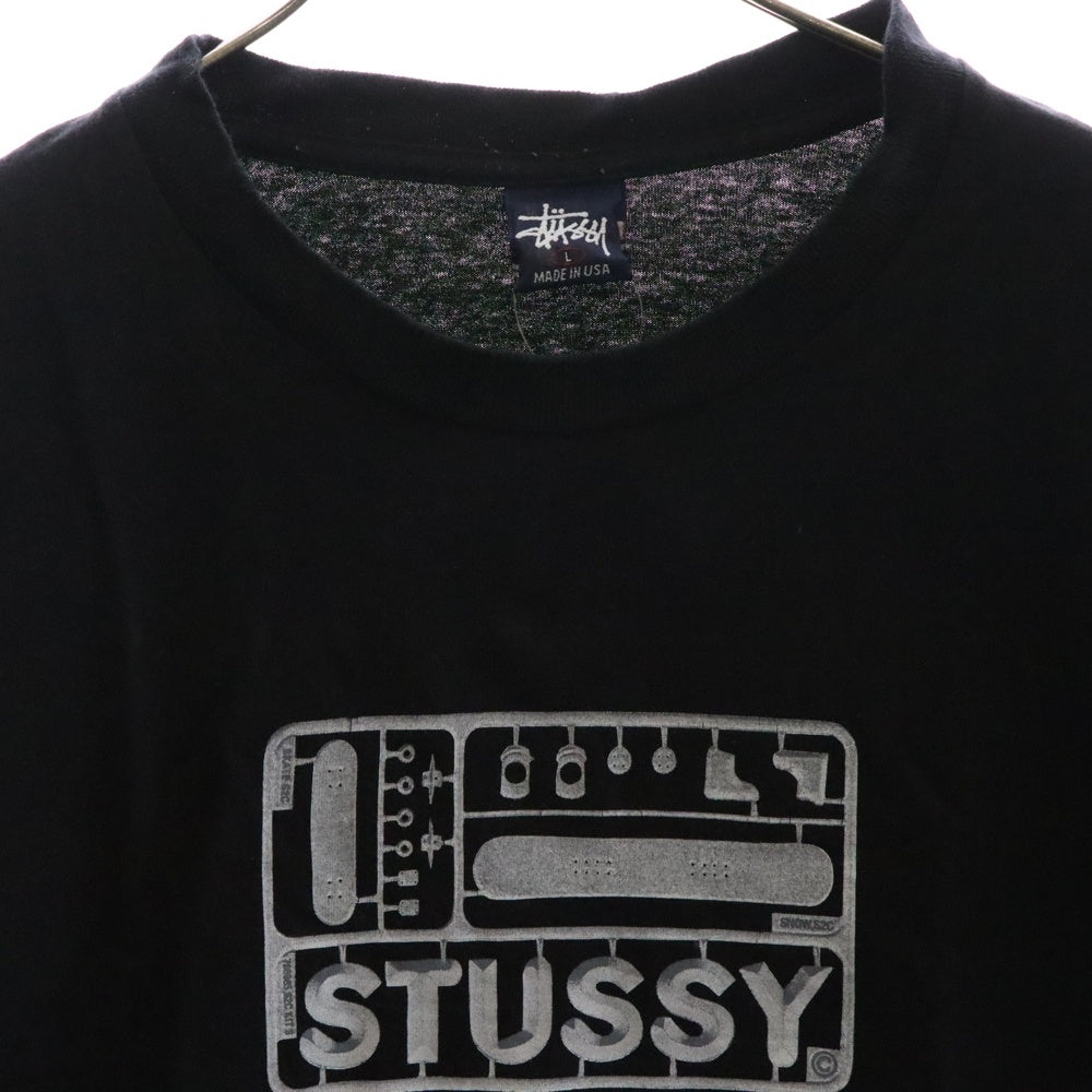 STUSSY(ステューシー) 90S VINTAGE ヴィンテージ プラモデルモチーフプリント クルーネック カットソー 半袖Tシャツ ブラック