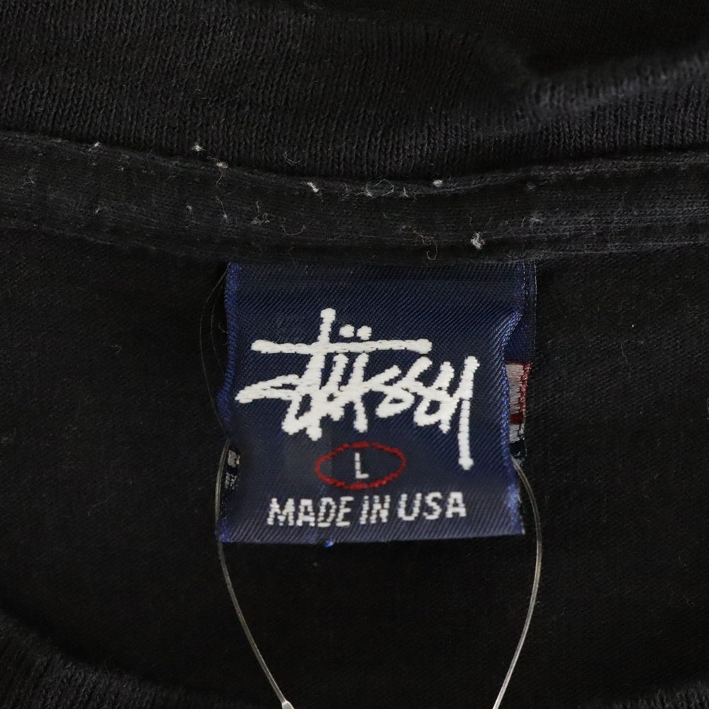 STUSSY(ステューシー) 90S VINTAGE ヴィンテージ プラモデルモチーフプリント クルーネック カットソー 半袖Tシャツ ブラック