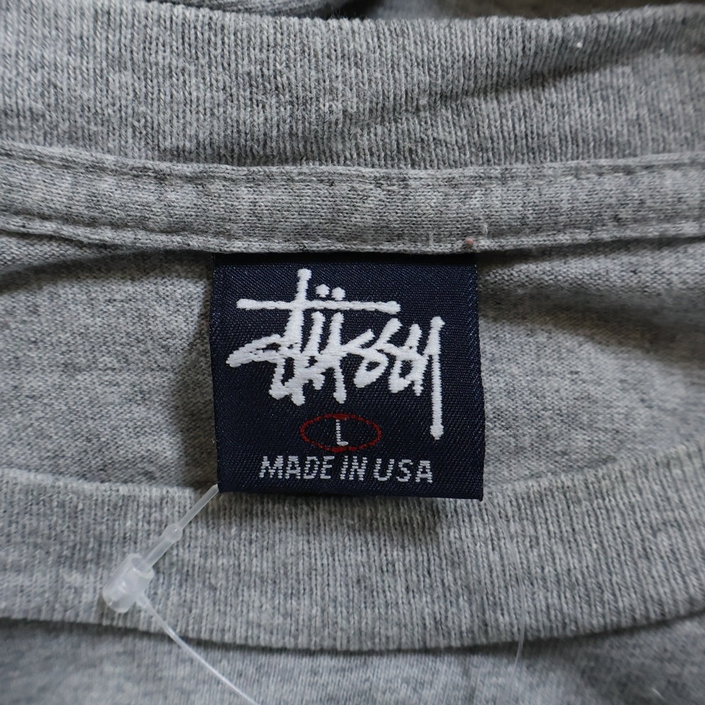 STUSSY(ステューシー) 90S VINTAGE ヴィンテージ 飛行機フロントプリント クルーネック カットソー 半袖Tシャツ グレー