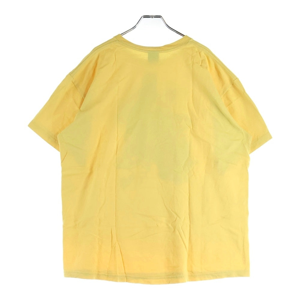 STUSSY(ステューシー) フロントロゴデザインプリント クルーネック カットソー 半袖Tシャツ イエロー