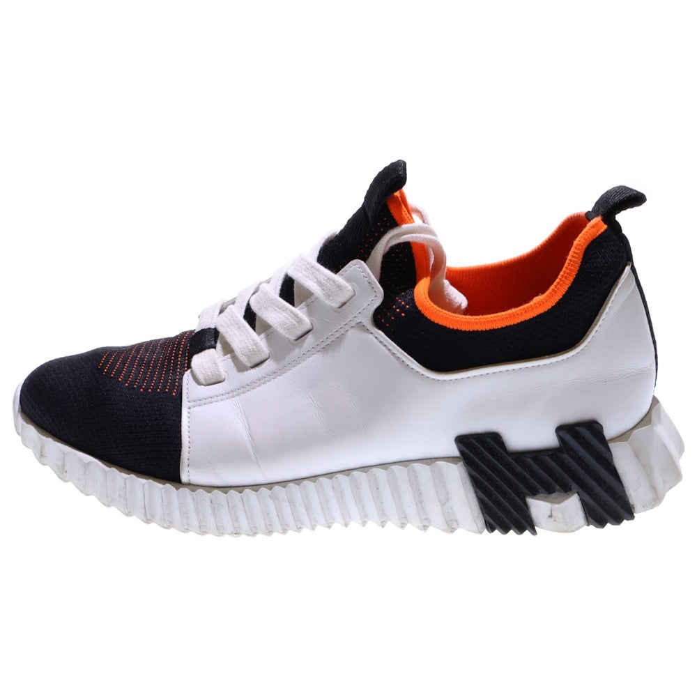 HERMES(エルメス) デパール Hロゴデザイン レースアップ ローカットスニーカー ホワイト FR2129 18ZH