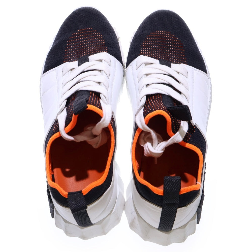 HERMES(エルメス) デパール Hロゴデザイン レースアップ ローカットスニーカー ホワイト FR2129 18ZH