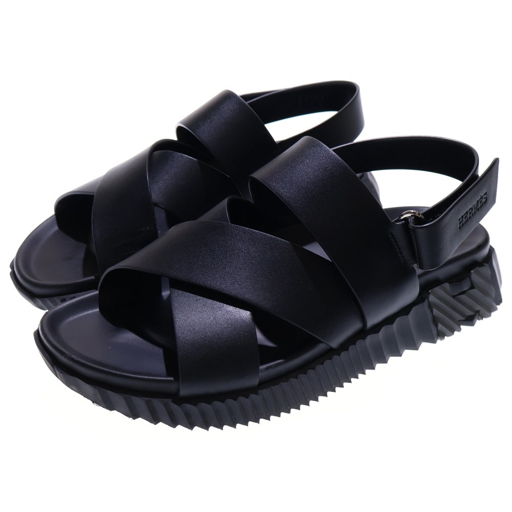 HERMES(エルメス) エレクトリックベルト Hロゴデザイン サンダル ブラック RG221848ZH