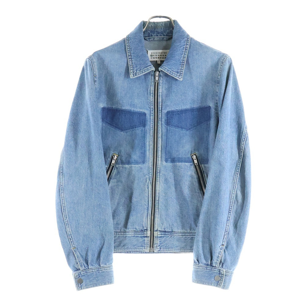 Maison Margiela 10(メゾン マルジェラ) 19AW ウォッシュド加工 ジップアップ デニム トラックジャケット インディゴ S50AM0408