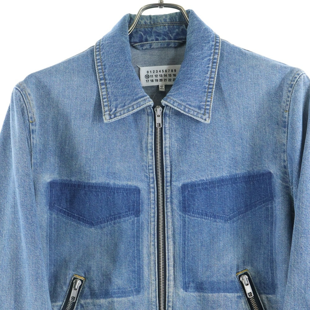 Maison Margiela 10(メゾン マルジェラ) 19AW ウォッシュド加工 ジップアップ デニム トラックジャケット インディゴ S50AM0408