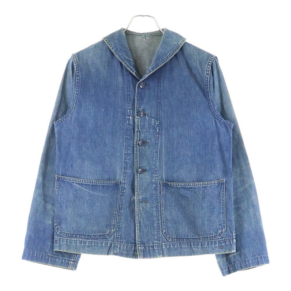 VINTAGE(ヴィンテージ) 40S VINTAGE U.S. NAVY ヴィンテージ ユーエスネイビー ショールカラー ヘチマ襟 チェンジボタン デニムカバーオール ジャケット インディゴ