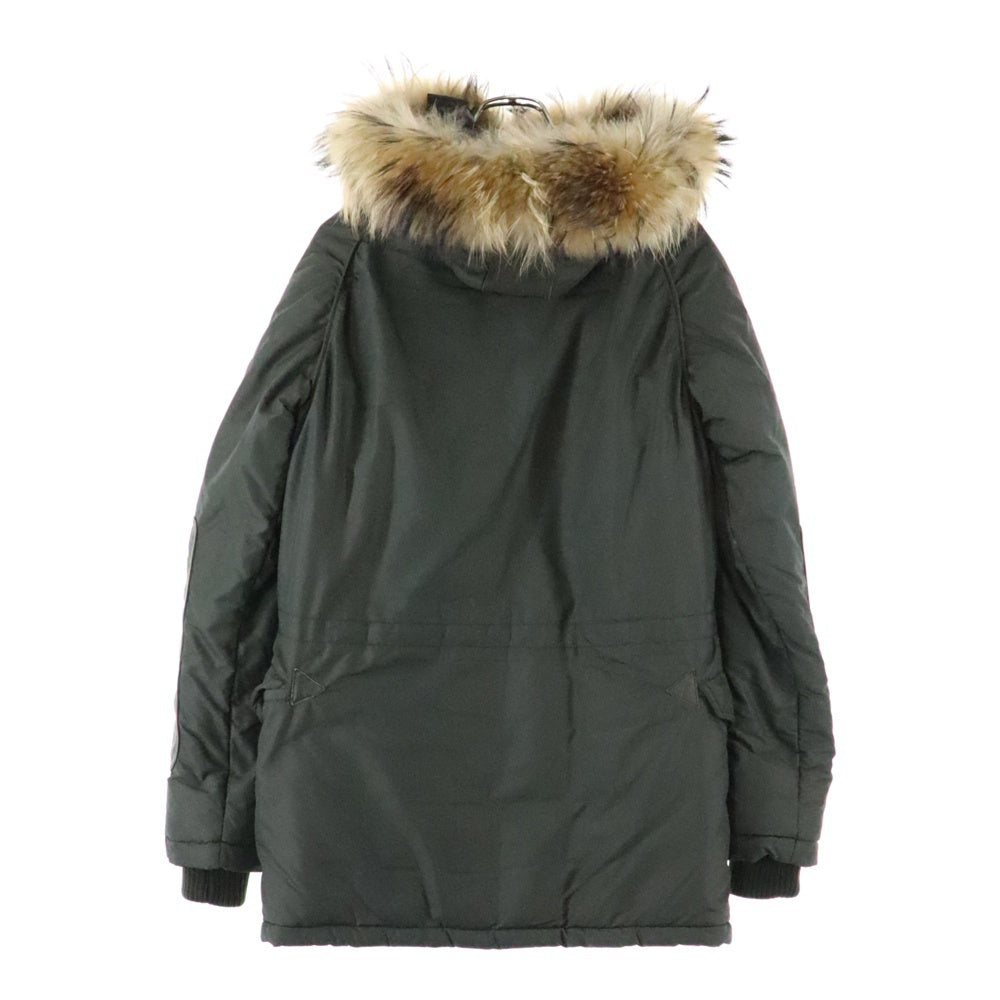 DUVETICA(デュベティカ) ファーフーデッド ミリタリー ジップアップ ダウンジャケット パーカー カーキ