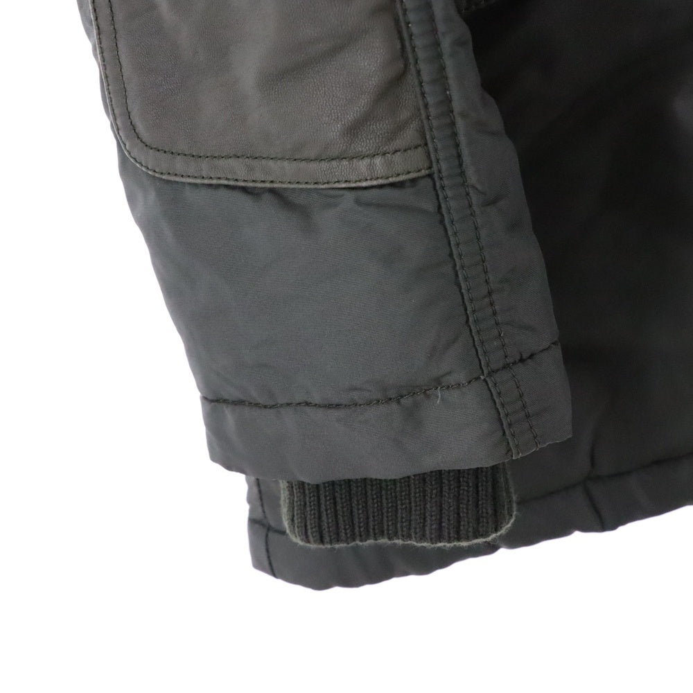 DUVETICA(デュベティカ) ファーフーデッド ミリタリー ジップアップ ダウンジャケット パーカー カーキ