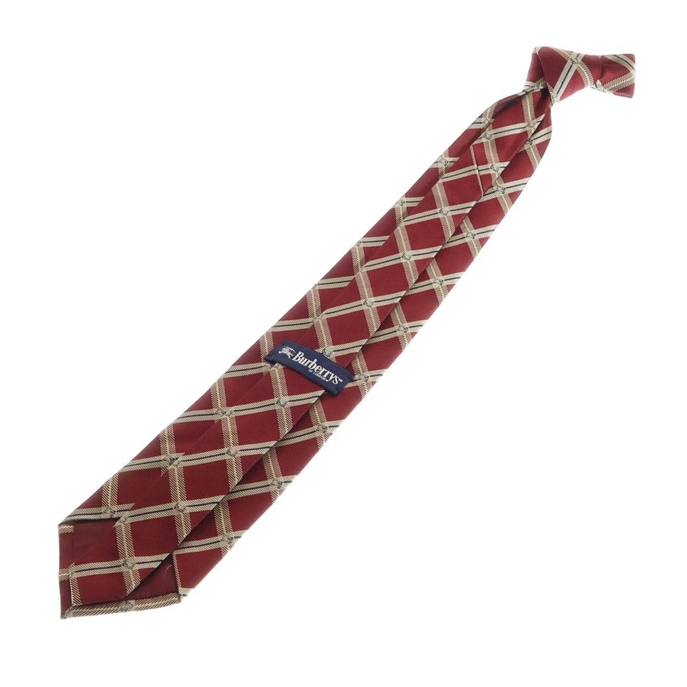 BURBERRY LONDON(バーバリーロンドン) シルク チェック柄 ネクタイ レッド/ベージュ