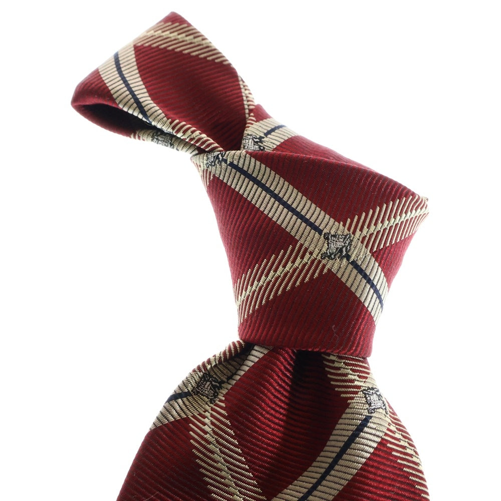 BURBERRY LONDON(バーバリーロンドン) シルク チェック柄 ネクタイ レッド/ベージュ
