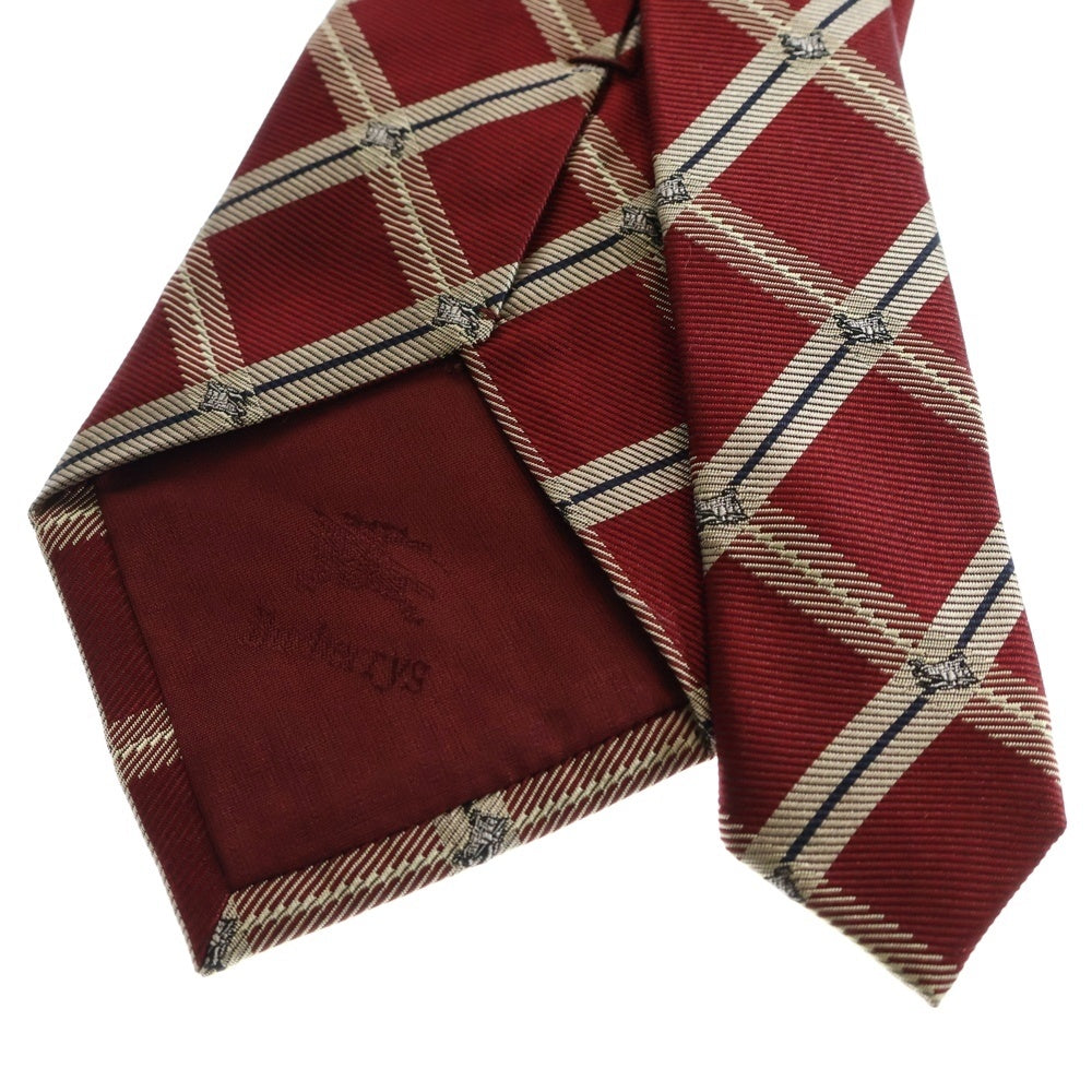 BURBERRY LONDON(バーバリーロンドン) シルク チェック柄 ネクタイ レッド/ベージュ