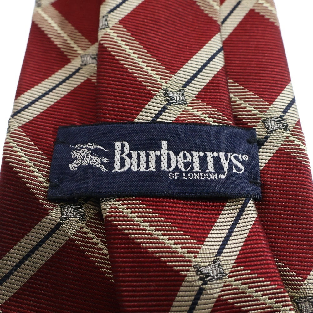 BURBERRY LONDON(バーバリーロンドン) シルク チェック柄 ネクタイ レッド/ベージュ
