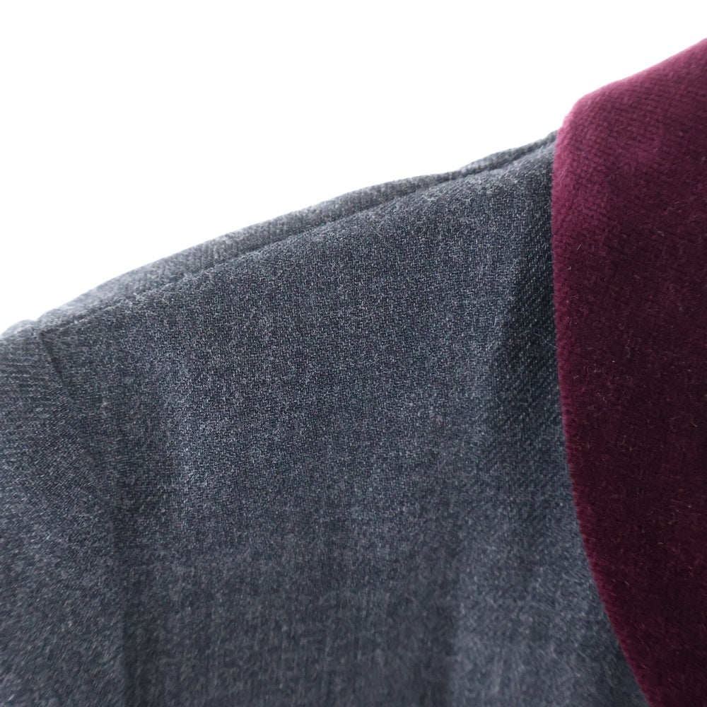 NO BRAND(ノーブランド) AKRIS アクリス スエードカラー ウール混 プルオーバー ロングジャケット レディース グレー