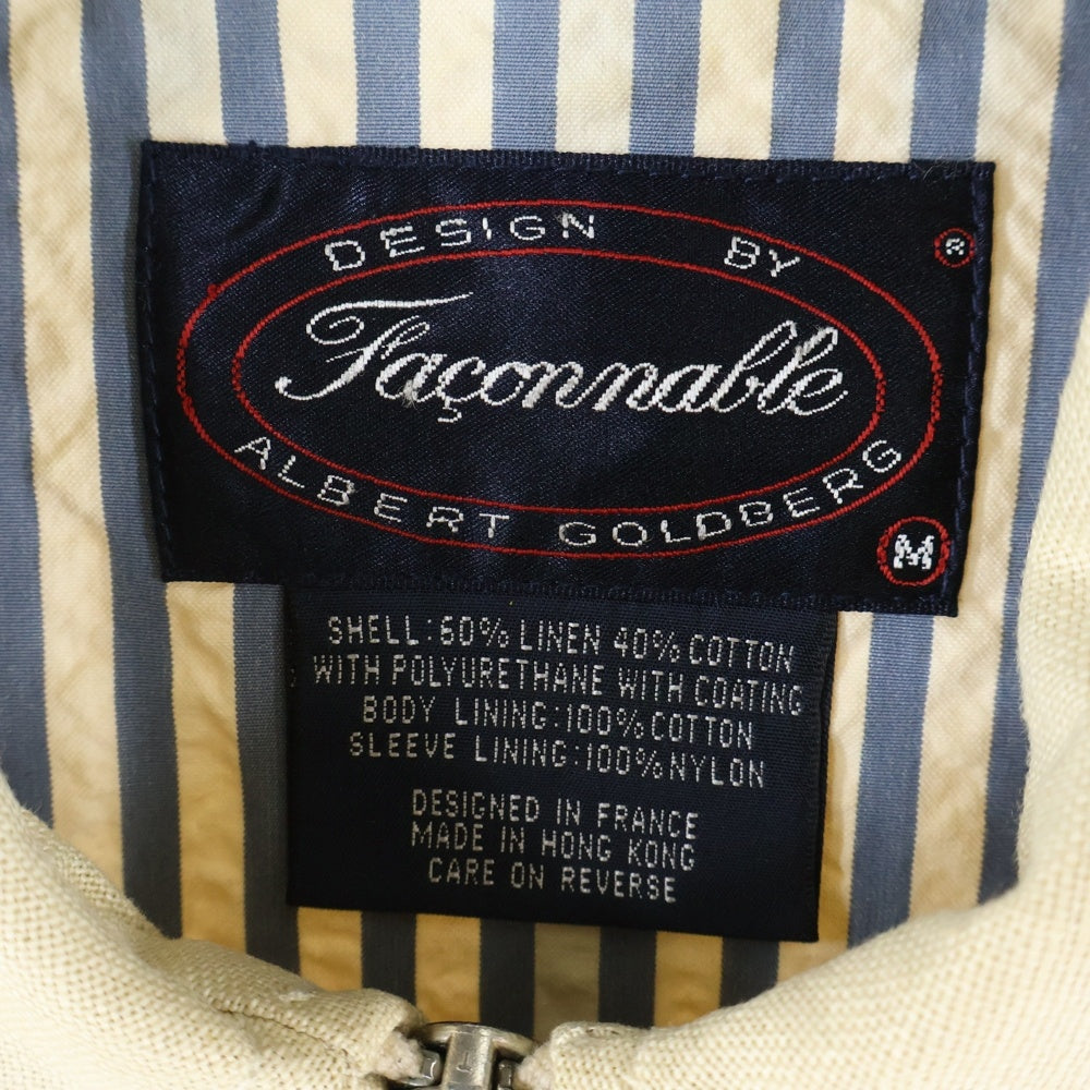 NO BRAND(ノーブランド) FACONNABLE ファソナブル リネン混 ジップアップ ジャケット ベージュ