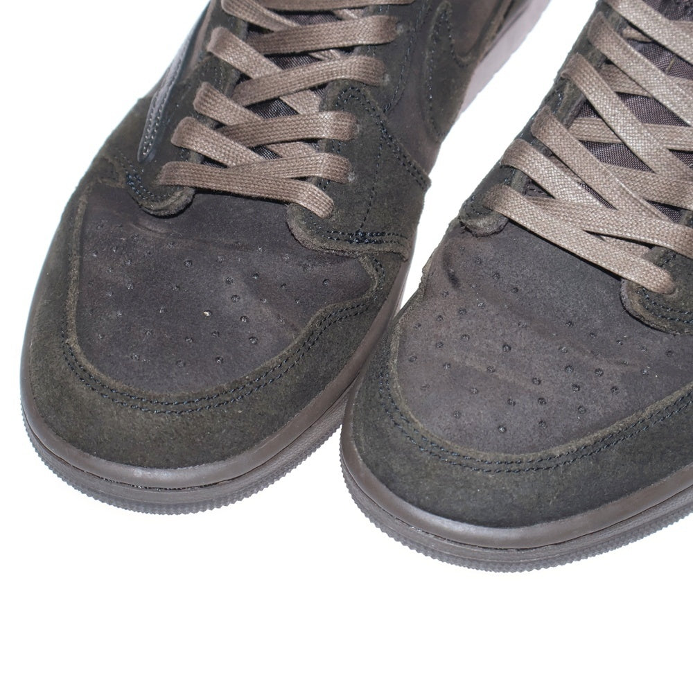 NIKE(ナイキ) ×Travis Scott AIR JORDAN1 LOW Velvet Brown トラヴィススコット エアジョーダン 1 ローカットスニーカー ベルベットブラウン US9.5/27.5cm DM7866-202