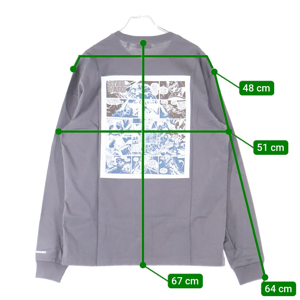 KITH(キス) STAR WARS COMIC STRIP L/S TEE スター ウォーズ コミックストリップ エルエスティー クルーネック カットソー 長袖Tシャツ グレー KHM030195-006