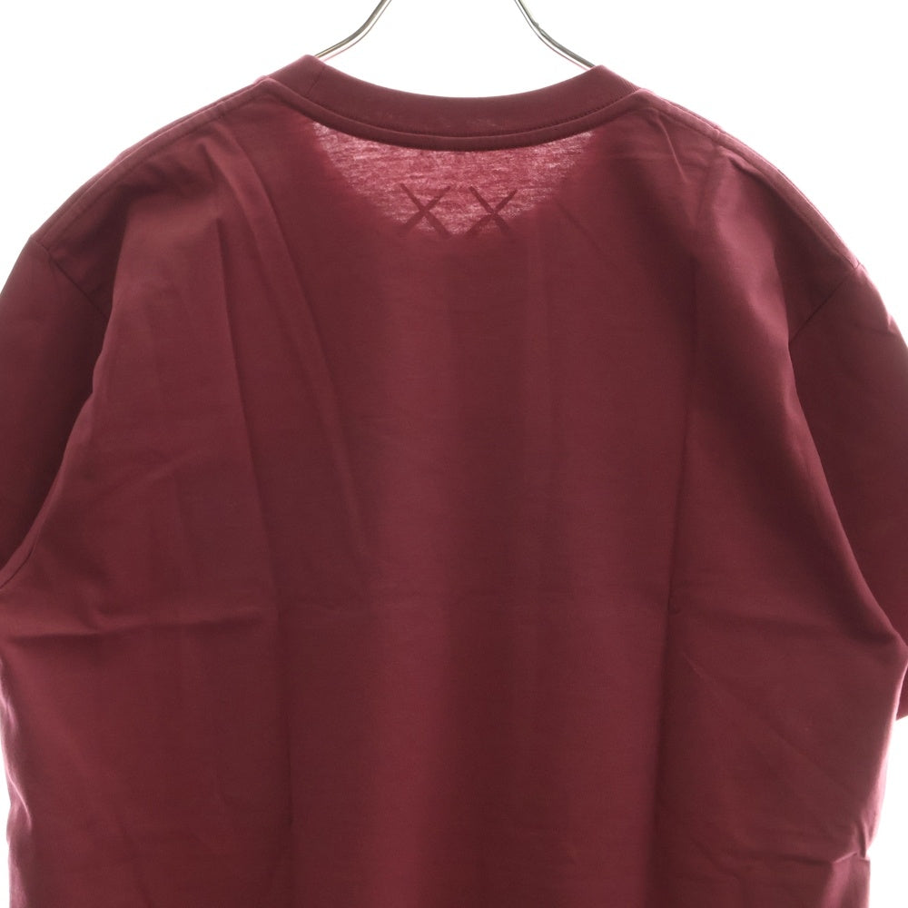 KAWS(カウズ) ×FRANKEN BERRY フランケン ベリー クルーネック半袖プリントTシャツ カットソー レッド