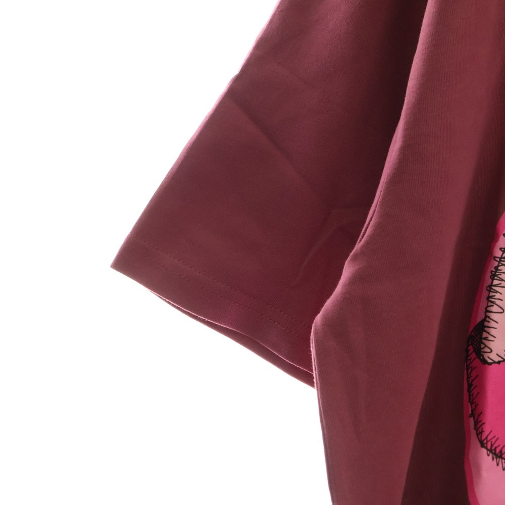 KAWS(カウズ) ×FRANKEN BERRY フランケン ベリー クルーネック半袖プリントTシャツ カットソー レッド