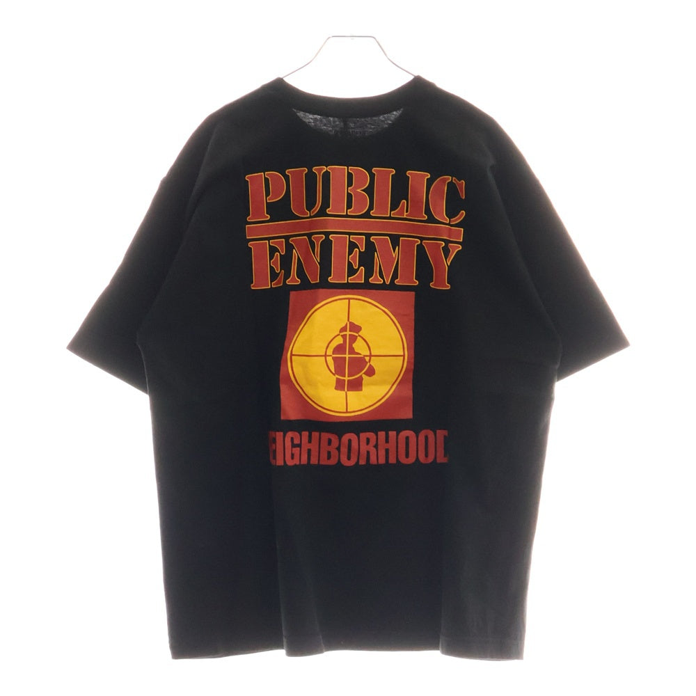 NEIGHBORHOOD(ネイバーフッド) 23AW PUBLIC ENEMY TEE パブリック エネミー クルーネック半袖Tシャツ カットソー ブラック 232PCNH-ST23