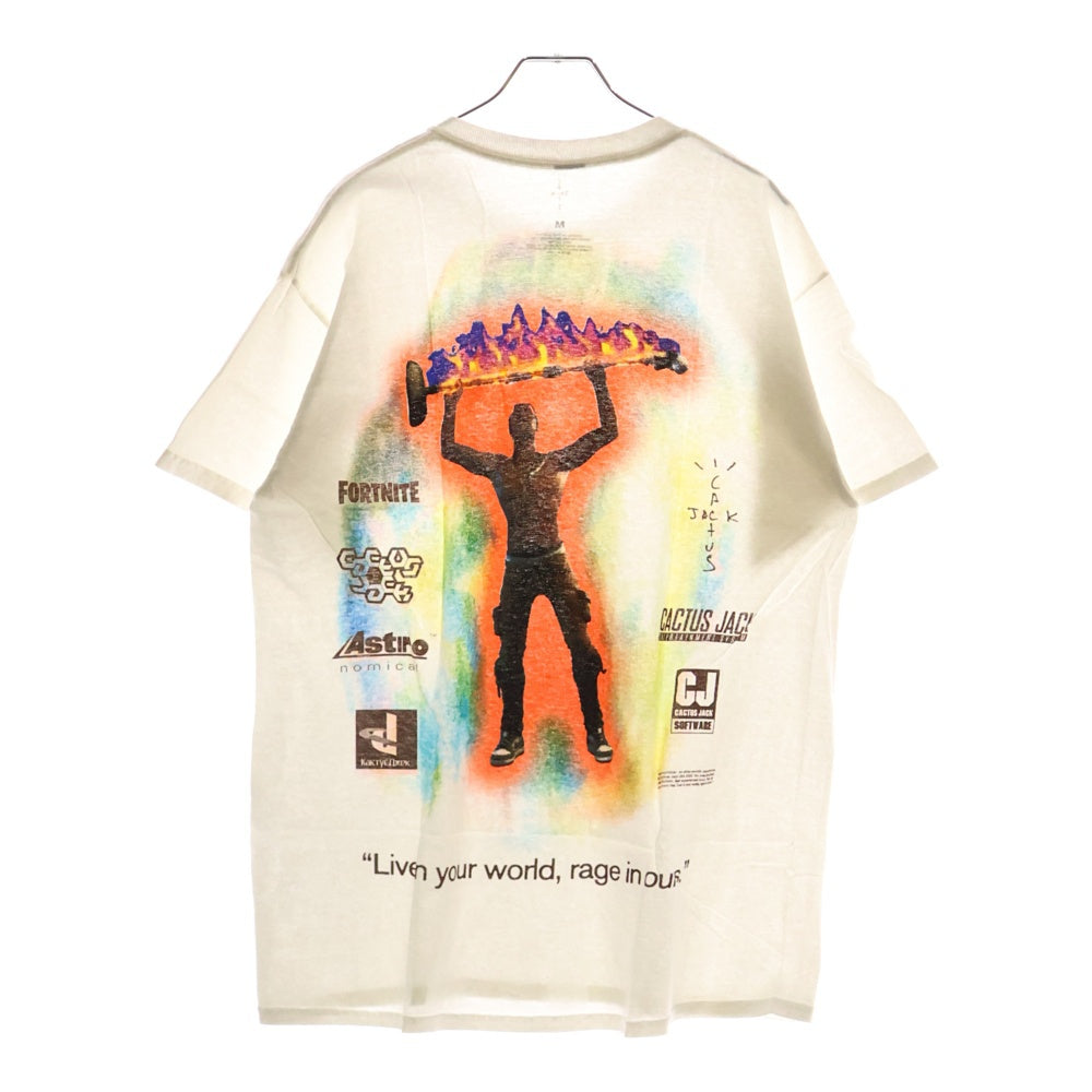 Cactus Jack(カクタスジャック) 20SS ×FORTNITE RAGE EMOTE TEE フォートナイト エモートプリントTシャツ 半袖クルーネックカットソー ホワイト CJFN-SS06