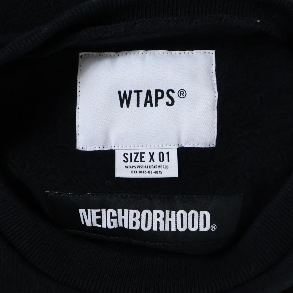 WTAPS(ダブルタップス) 19AW ×NEIGHBORHOOD RIPPER CREW NECK ネイバーフッド リッパー クルーネックスウェットトレーナー ブラック 192ATNHD-CSM02S