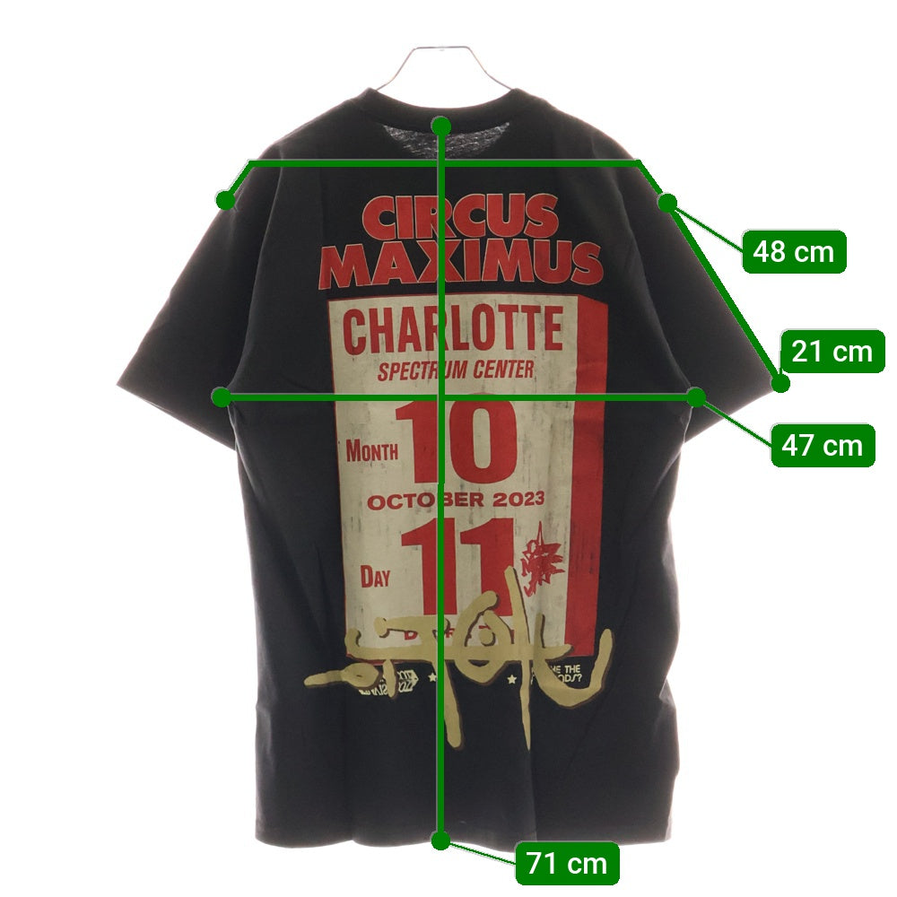Cactus Jack(カクタスジャック) CIRCUS MAXIMUS UTOPIA CHARLOTTE TOUR TEE サーカスマキシマスユートピア シャーロットツアー 両面プリント半袖Tシャツ TSCM-SS04