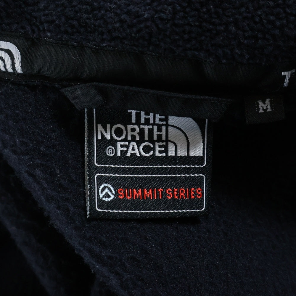 THE NORTH FACE(ザノースフェイス) テープ ロゴ ハイネック ジップアップ フリース ジャケット ブラック