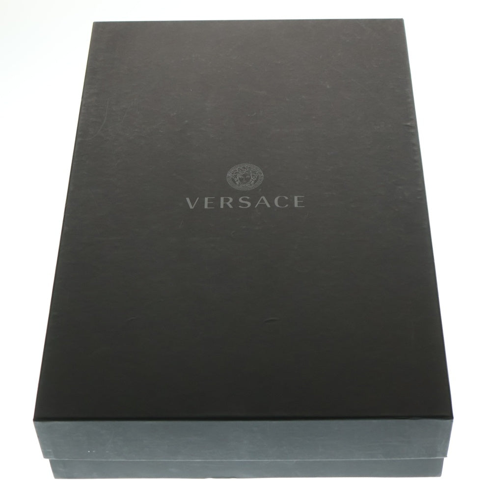 VERSACE(ヴェルサーチ) 袖メデューサ ロゴ総柄 バスローブ ガウン ブラック/イエロー ZACJ00008