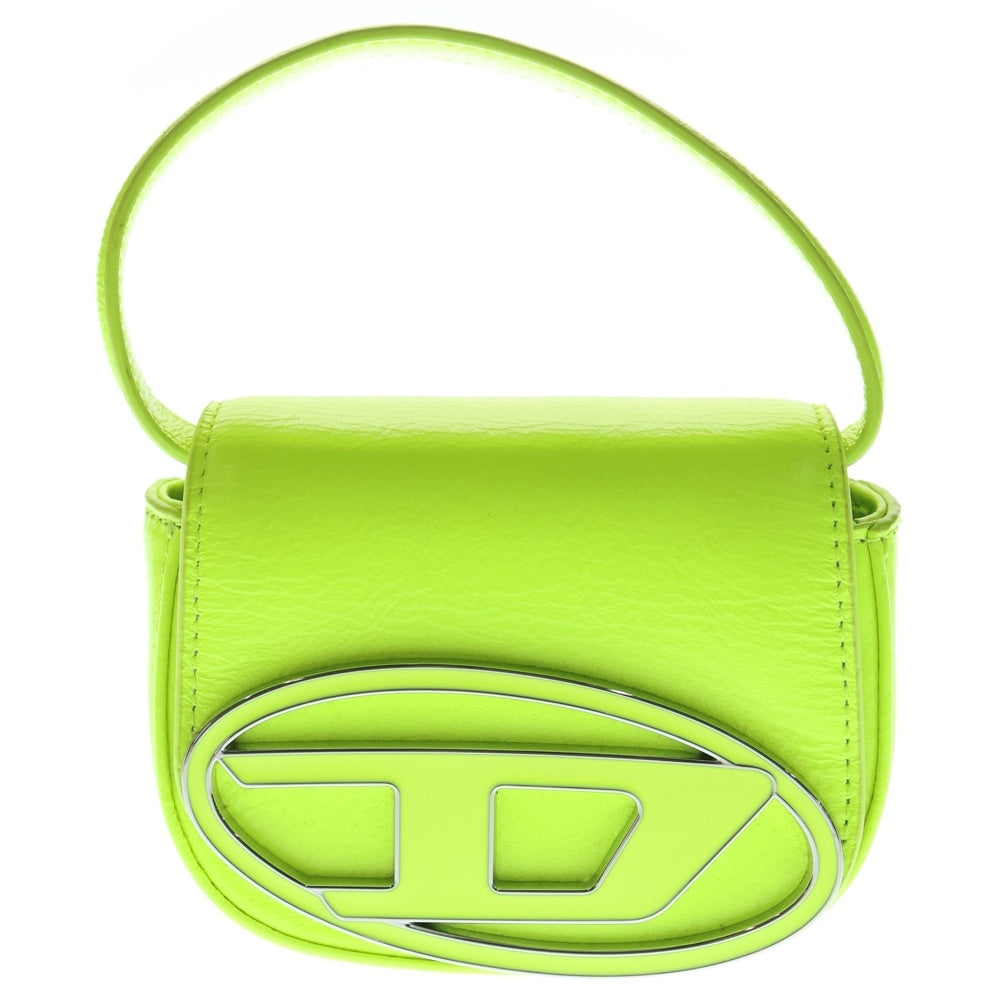 DIESEL(ディーゼル) 1DR XS 2WAY オーバルD メタルロゴプレート レザー ワンショルダー クロスボディバッグ ハンドバッグ イエロー J01572