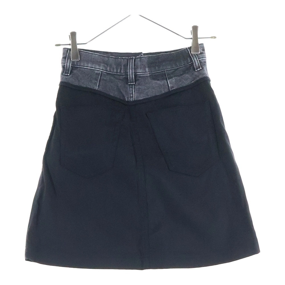 DIESEL(ディーゼル) 7B マルチポケット デニム切り替え ショートスカート ブラック A04715