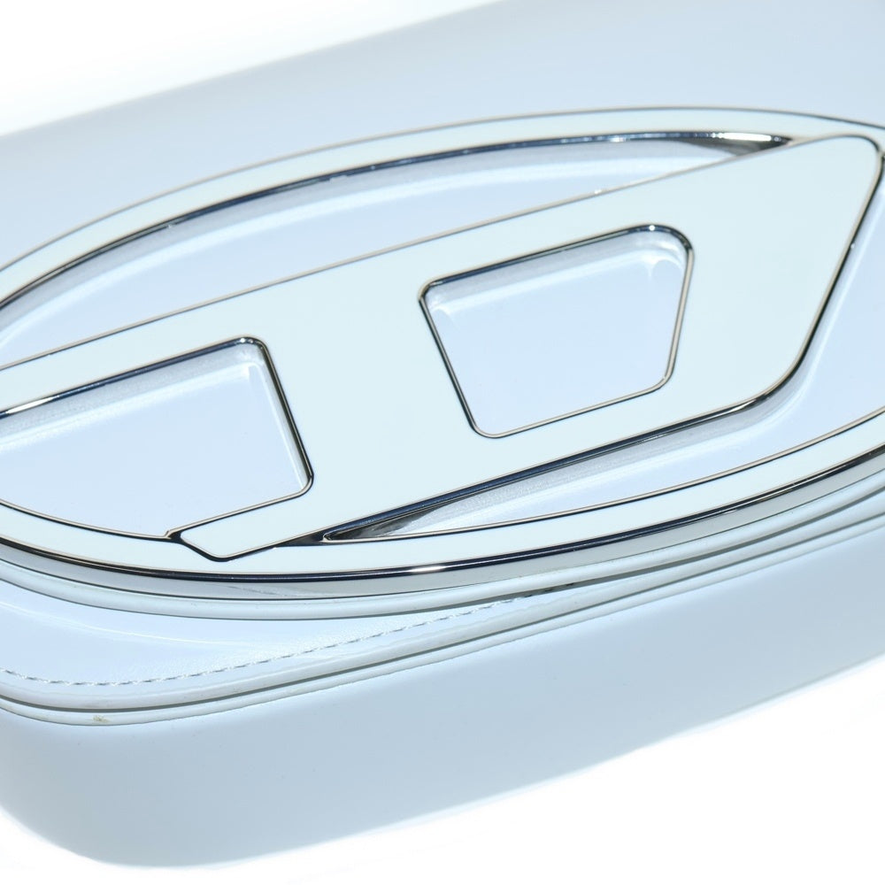 DIESEL(ディーゼル) 1DR ワンダー 2WAY オーバルD メタルロゴプレート レザー ワンショルダー クロスボディバッグ ハンドバッグ ホワイト X08396