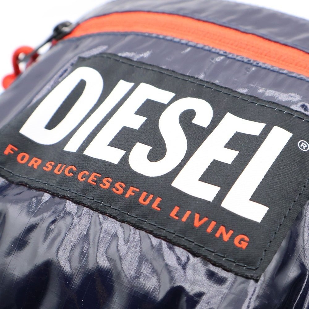 DIESEL(ディーゼル) ロゴデザイン マルチジップ ナイロンショルダーバッグ ネイビー X08149