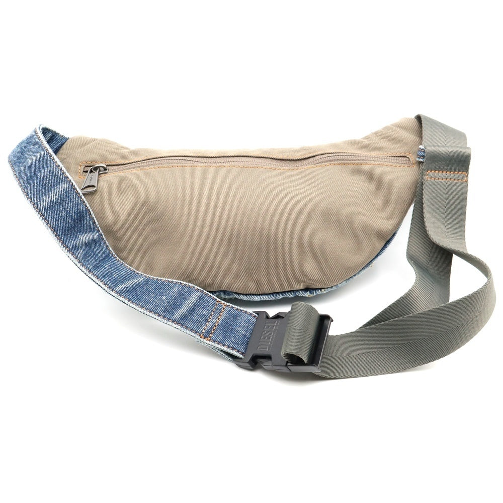 DIESEL(ディーゼル) ロゴデザイン ダメージ加工 デニムボディーバック インディゴ X09766