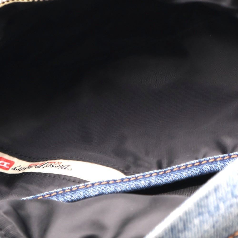 DIESEL(ディーゼル) ロゴデザイン ダメージ加工 デニムボディーバック インディゴ X09766